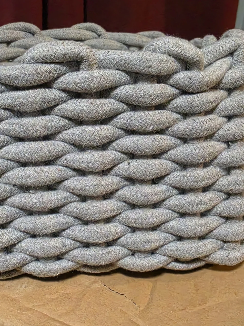 ( 6)Soft Knit Gray Storage Basket - Brand Unspecified